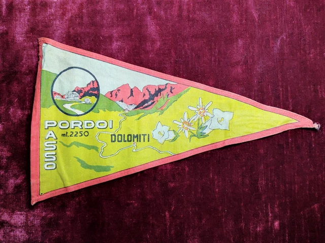 Bandierina 1950 Raduno Vespistico Vespa Club d'Italia Passo Pordoi Piaggio VCI