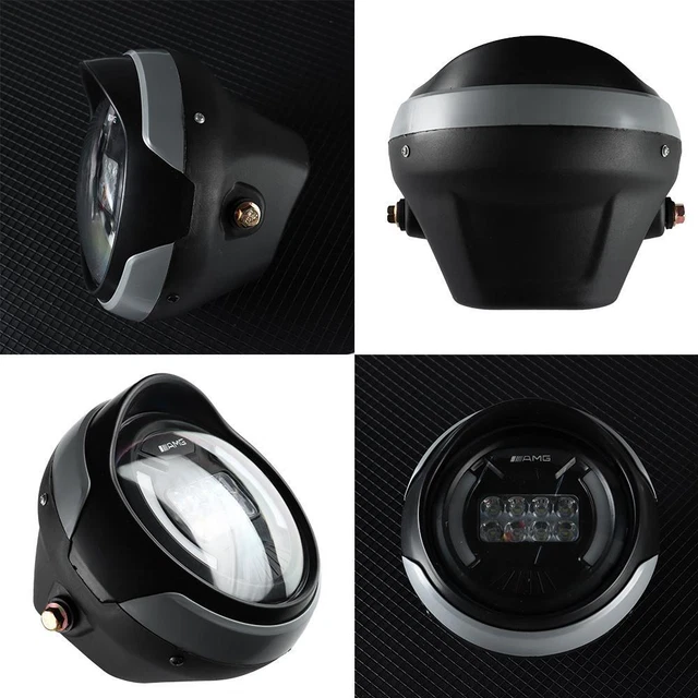 Phare LED Vélo/Scooter - Conversion Aluminium Noir Étanche, Garantie 1 An