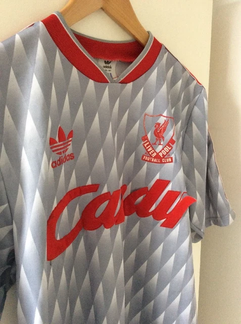 ORIGINAL LIVERPOOL CANDY Away Shirt Adidas Grey Red Small 38-40