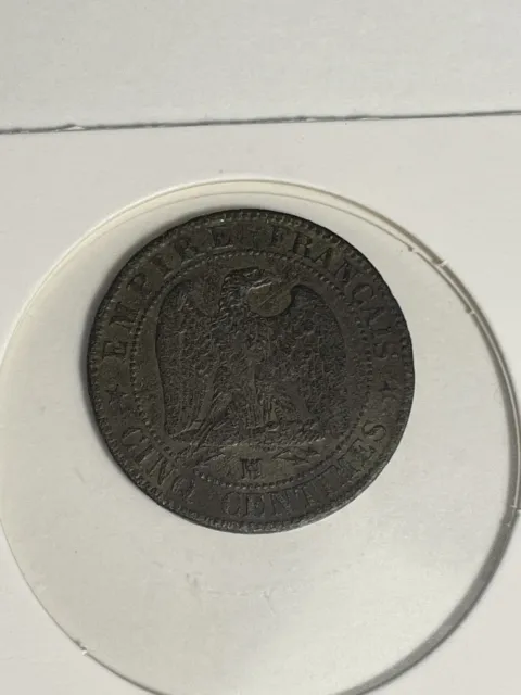 5 centimes - Napoleon III - Tête nue 1853 W