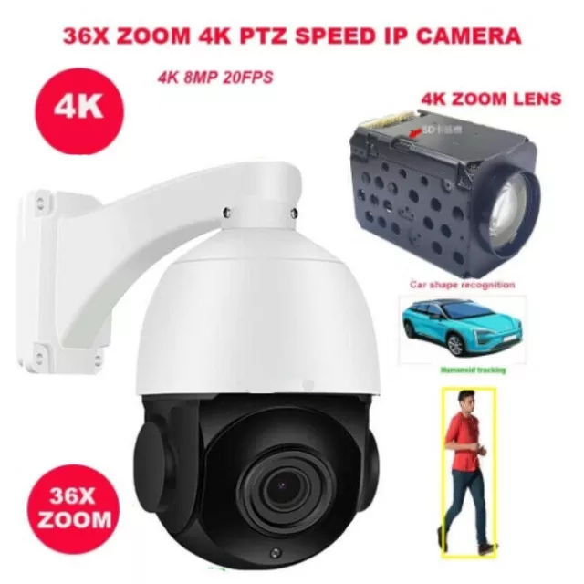 Camhi 36x Zoom 4K 8MP POE Wifi Auto Humanoid Recognition PTZ Camera 2 Way Audio