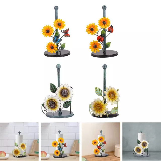 Stylish Sunflowers Paper Holder Metal Paper Rack for Restaurant Bars Kitchen