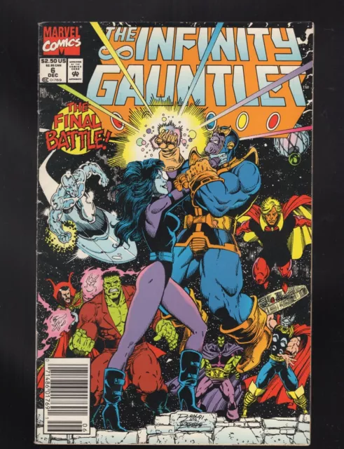THE INFINITY GAUNTLET Vol 1 #6 DECEMBER 1991 Marvel Comics Newsstand Edition