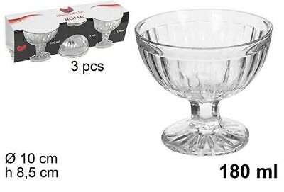 8 cm in Vetro ACF-728228 Gicos Set 6 pz Bicchieri Coppe Gelato Cocktail Ice 165 CC 10,5 