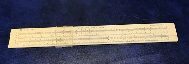 Vintage Precision sterling Slide Rule Made in USA