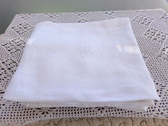 Lote De 4 Paños Antiguos De coton-monogrammésBB-68X78 CM 3