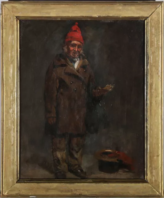 Late 19th Century Oil - The Match Seller