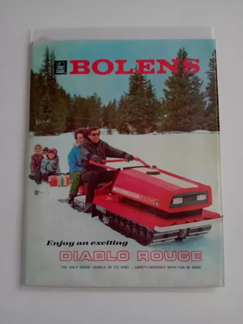 MOTOSLITTA BOLENS DIABLO ROUGE SNOWMOBILE originale anni '60