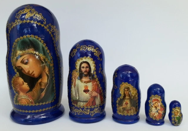 Matriochka traditionnelle 5 pièces- T7089 T7089 : Artisanat russe sur