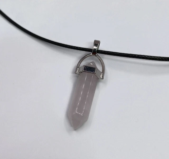 Natural Quartz Chakra Crystal Healing Point Cut Gemstone Pendant Reiki Necklace
