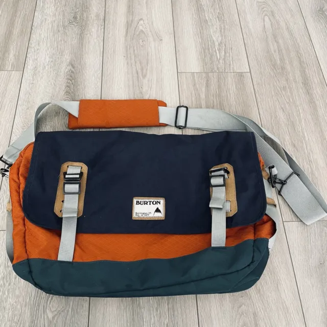 BURTON Durable Goods Messenger Bag  Laptop Bag Blue/Orange/Creen