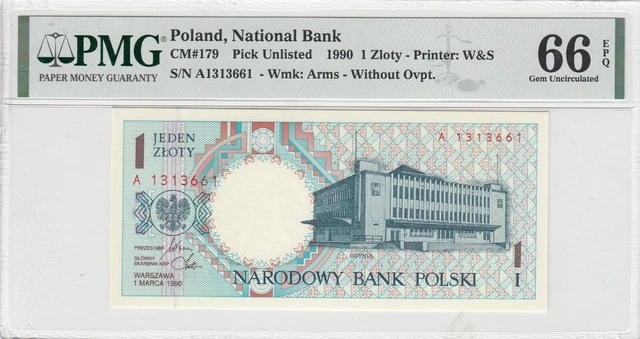 Poland, 1 Zloty, 1990, UNC, Pick Unlisted