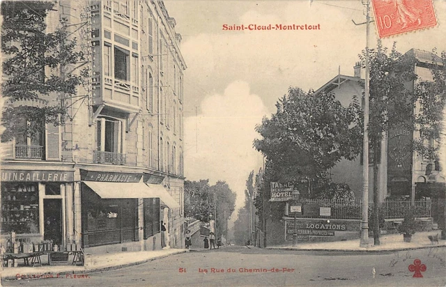 Cpa 92 Saint Cloud Montretout La Rue Du Chemin De Fer