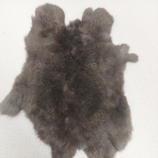 Dark Brown 12" x 17" Small Animal Tanned Fur Hide Pelt Rabbit E4