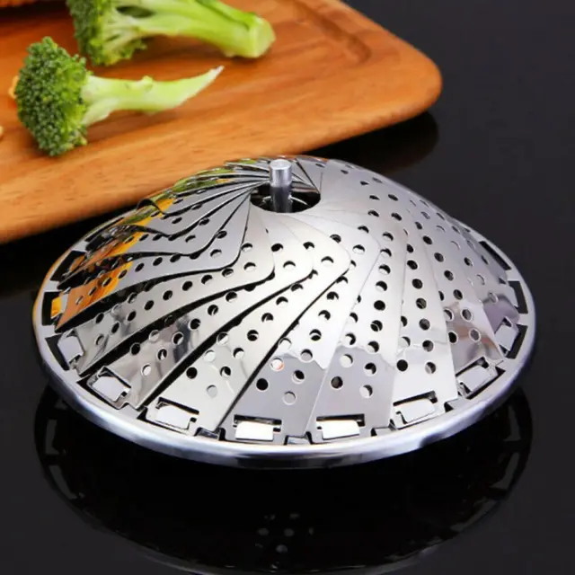 Vegetable Steamer Food Basket Bowl Cooker Strainer Folding Mesh Dish