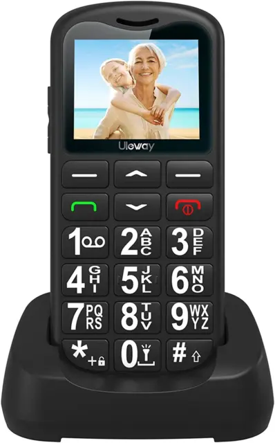 Uleway Telefono Cellulare per Persone Anziane, G180 Senior, GSM Dual Sim Con Tas