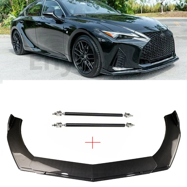 For Lexus Is250 Is350 Carbon Fiber Front Bumper Lip Spoiler Splitter + Strut Rod