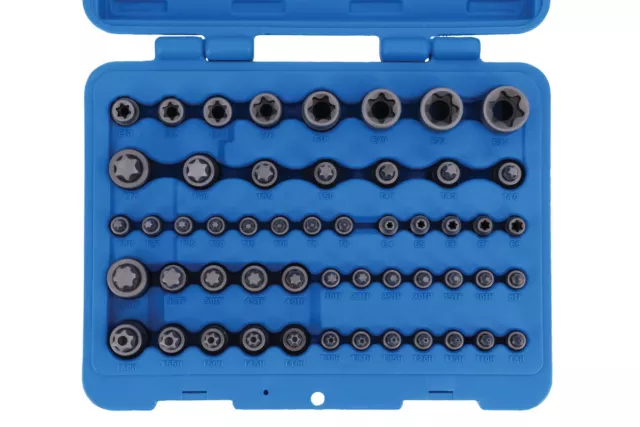 Master Torx Star Socket Bit Set 52pc Tamperproof Security Torx Plus Long Short