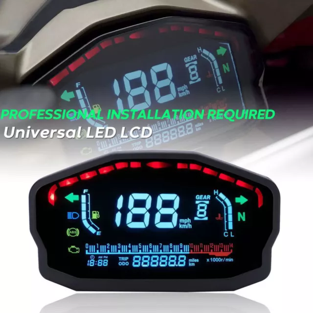 Universal Motorcycle LCD Backlight Digital Odometer Speedometer Tachometer Gauge