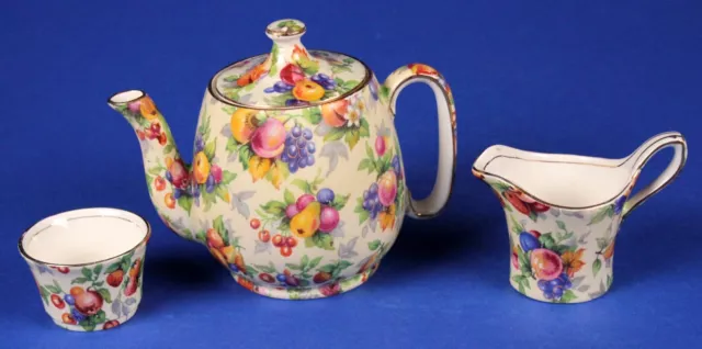 Royal Winton ~ EVESHAM ~ 1951 Fruit Chintz Breakfast 1Cup Teapot CREAMER Sugar