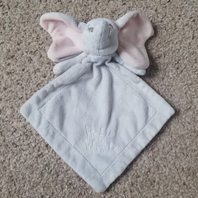Matalan Disney Dumbo Baby Comforter Soother Blankie Blanket Grey Hello World