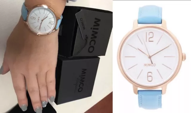 💜💜💜 Mimco New 💞 Ilsa Cornflower Blue Rose Gold TimePeace Watch + Box