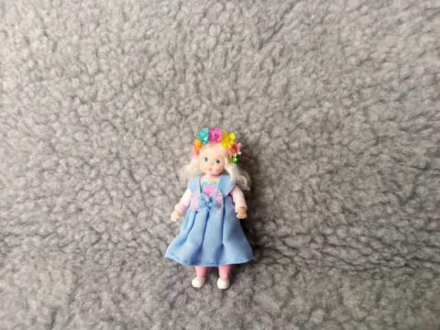 Dollhouse miniature handmade baby girl doll 1/12th scale. Spring OOAK Art