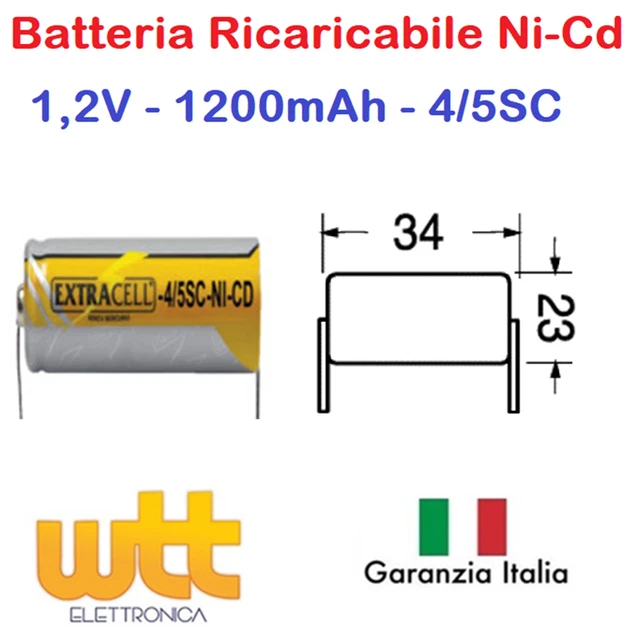 Vimar Batteria Ricaricabile Ni-cd 2,4v 1,3a 00911.1 - Foto 7