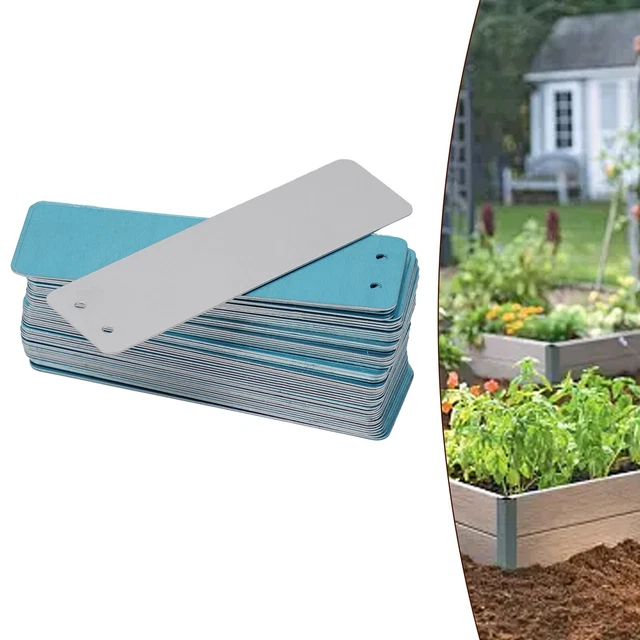 Étiquettes En Aluminium Pour Plantes Avec Attaches - 50 étiquettes + 50 Fils - Imperméables, Durables - 82x25 Mm - Jardin, Serre