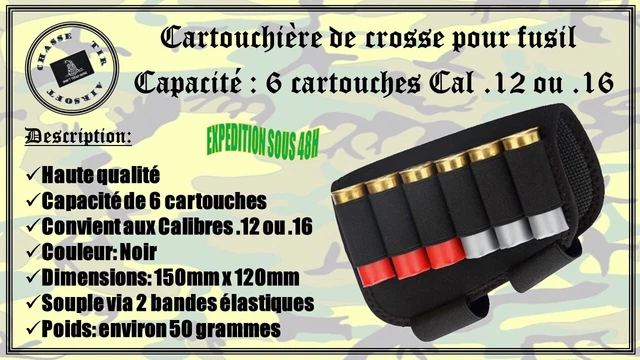 Cartouchière de crosse, appui joue universelle Kaki - Cartouchières de crosse (13053309