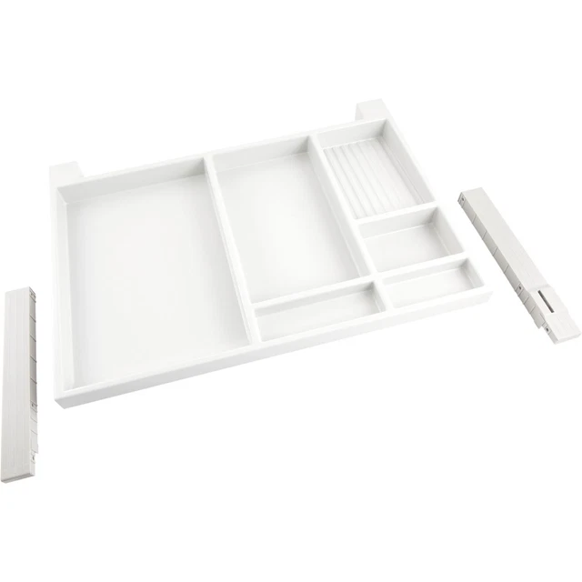 Utensilien-Auszug Ninka, Breite 566 mm, Höhe 36 mm, Polystyrol weißgrau