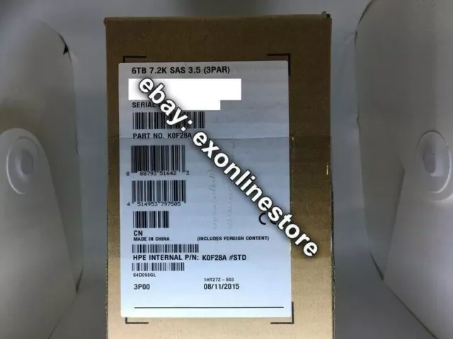 K0F28A - HPE 3PAR StoreServ M6720 6TB 6G SAS 7.2K LFF(3.5in) Nearline Hard Drive