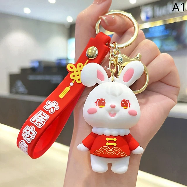 Personality Cartoon Rabbit Keychain Happy New Year Mascot Lucky Rabbit Doll GAIR