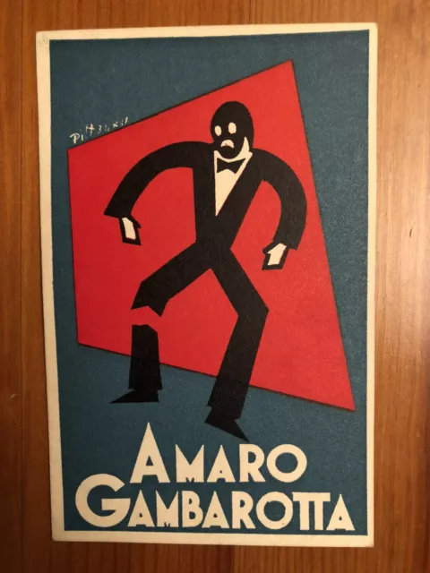 AMARO GAMBAROTTA Cartolina pubblicitaria illustrata