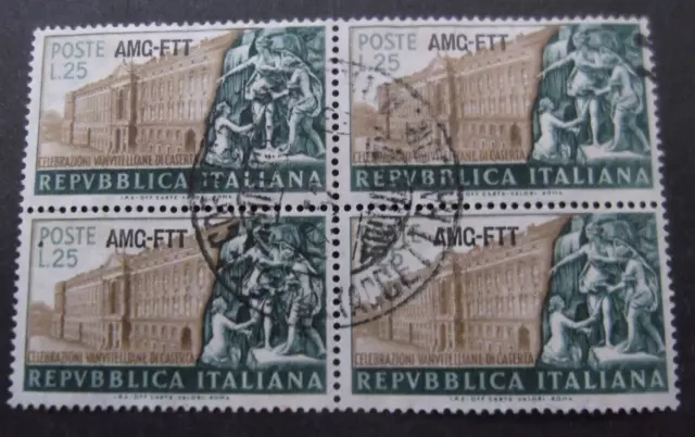 Italy-1952-Trieste Zone A Palace of Caserta-Block of 4-Used