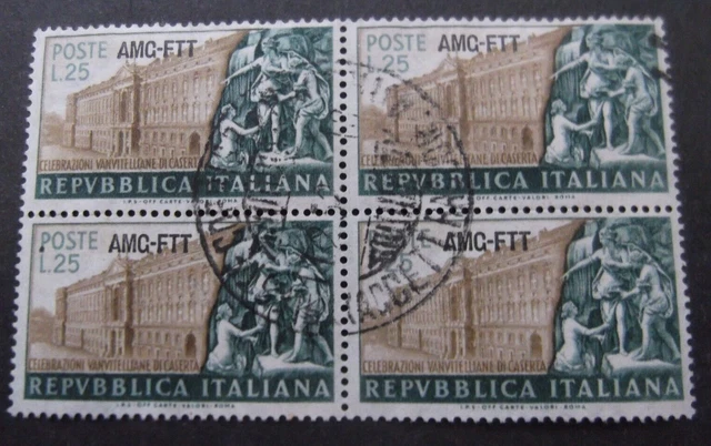 Italy-1952-Trieste Zone A Palace of Caserta-Block of 4-Used