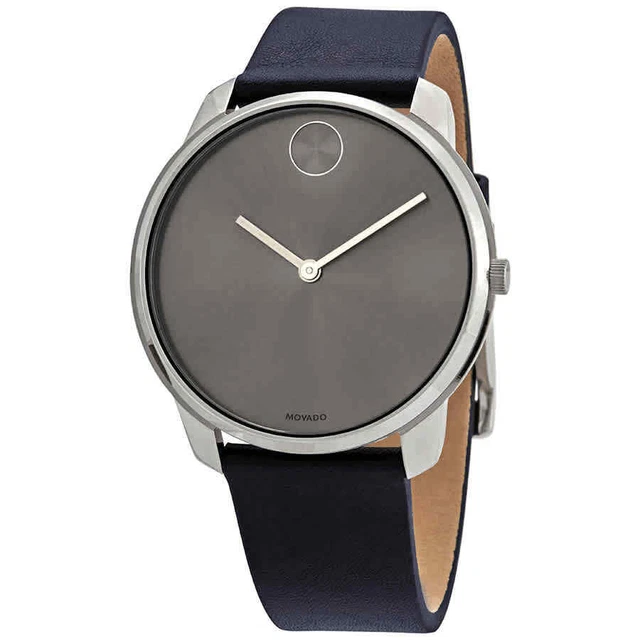 Movado Bold Quartz Grey Dial Blue Leather Men's Watch 3600586