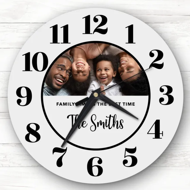 Semicircle Photo Frame Grey Background Personalised Gift Personalised Clock