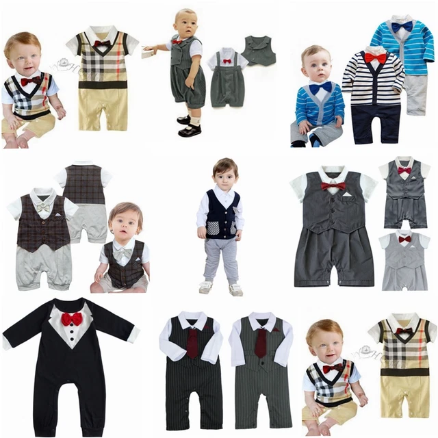 Toddler Kids Baby Boys Infant Gentleman Jumpsuit Bodysuit Romper Clothes Outfits