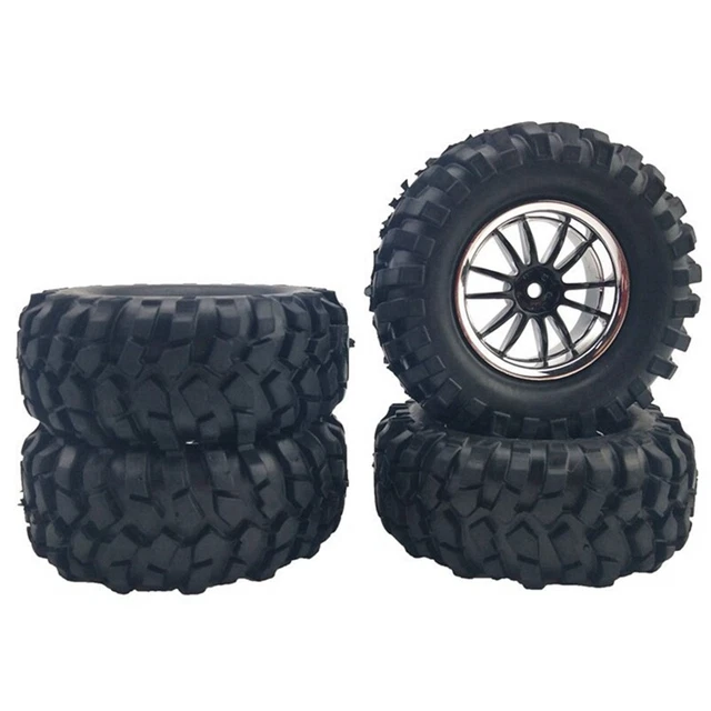 4PCS 1.9 Inch RC Car Tires - Iron & Rubber Wheels For SCX10 1/10 Scale Remote Control Car Upgrades