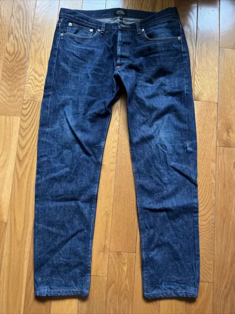 Used Men’s APC Petit Standard SELVEDGE Jeans 33 Blue Denim Slim Fit Straight