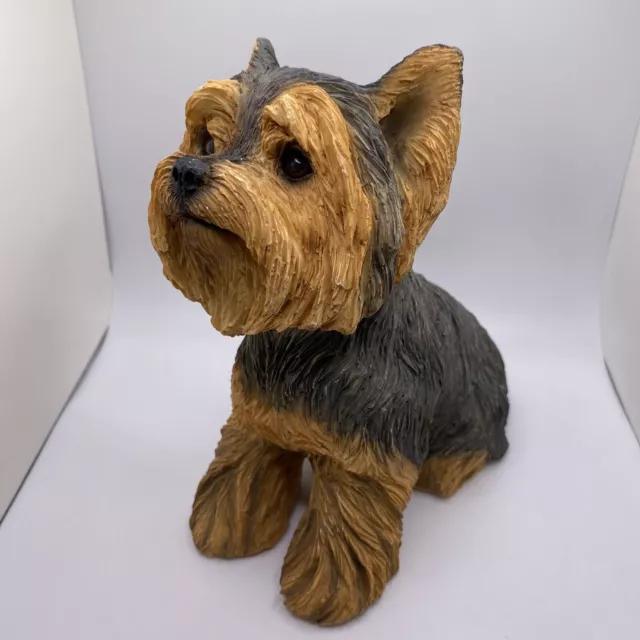 Sandicast "Original Size" Sitting Yorkshire Terrier Dog Sculpture RARE Os247