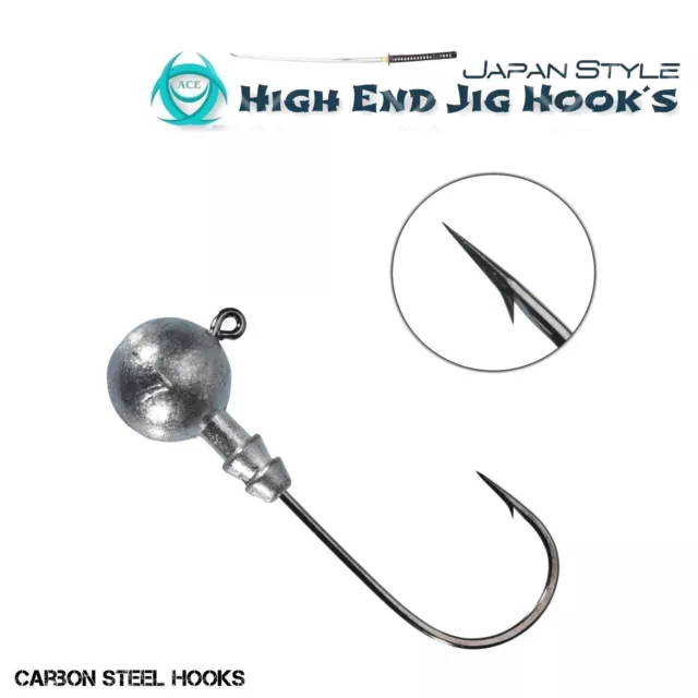 10 Stück Japan Style High End Round Jig-Hook´s 2/0 7g