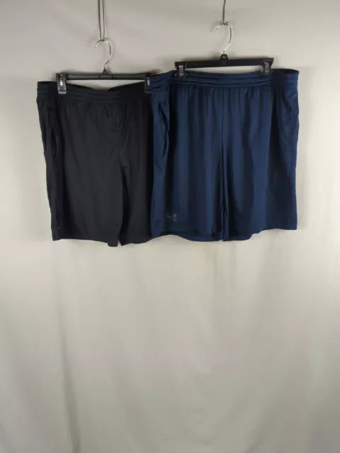 2 Under Armor heatgear Men's Shorts Size 2XL Black/Navy NWOT