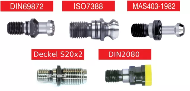 SK40 M16 Anzugsbolzen Kopfbolzen ISO40 DIN69872 DIN2080 Deckel S20x2 ISO7388 Ott