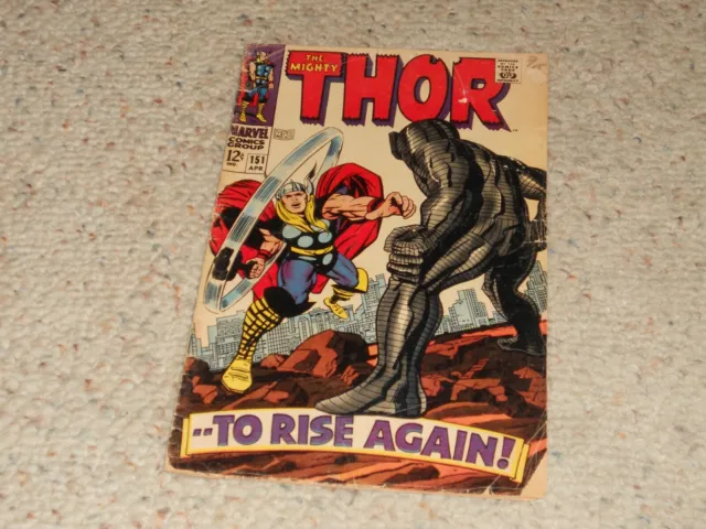 1968 The Mighty Thor Marvel Comic Book #151 - Thor vs Destroyer Lee/Kirby!!!