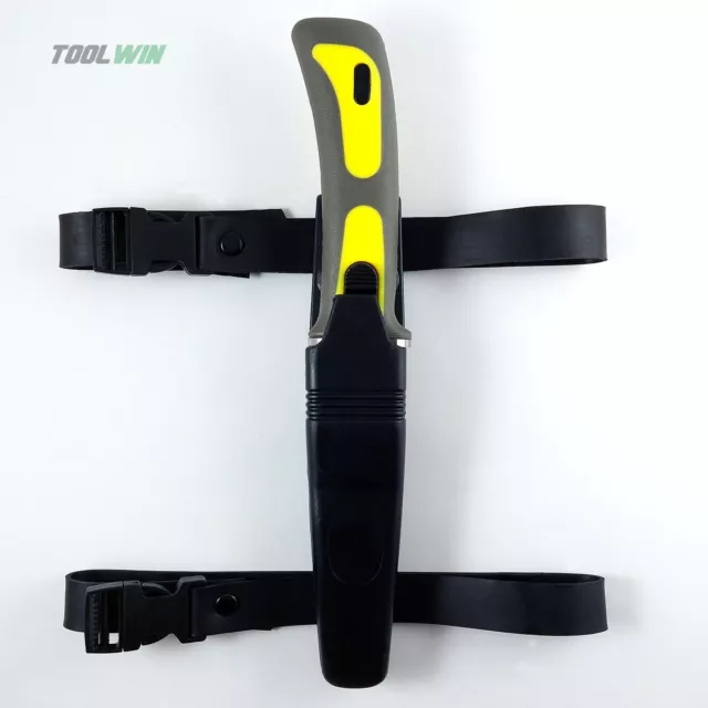 Scuba Diving Knife w/ Sheath Leg & Arm Straps Stainless Steel Dive Yellow