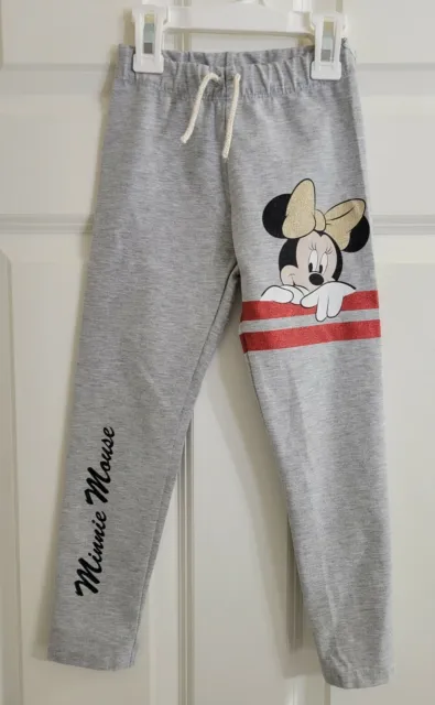 Zara Kids × Disney Girls Minnie Mouse Graphic Print Sporty Stripe Legging Size 6