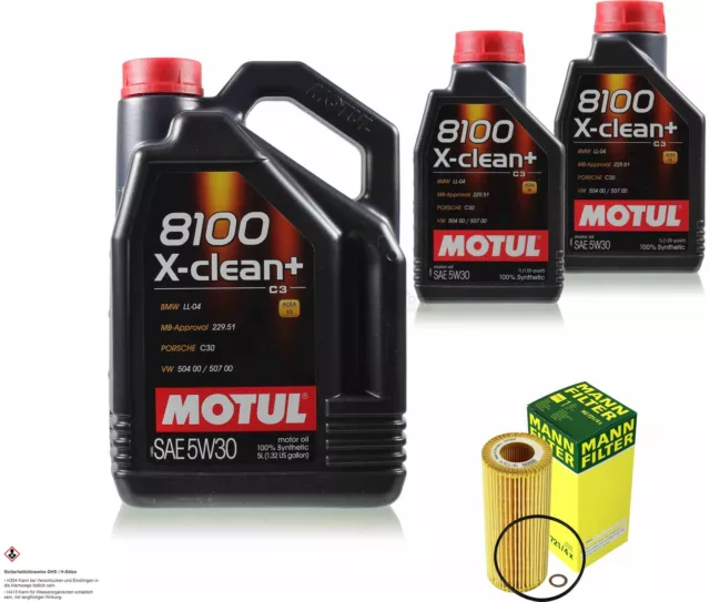 MOTUL 7 L 5W-30 MOTOR-ÖL+MANN-FILTER für BMW 5er Touring E61 530d 525xd 3er E46