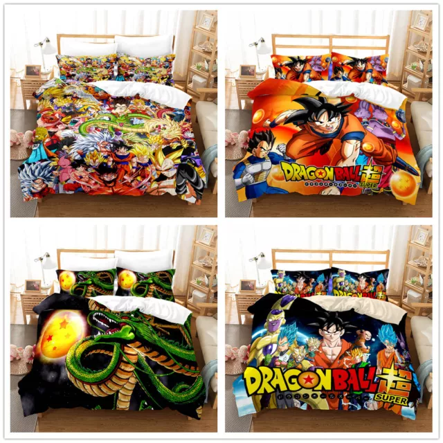 Jungen 3D Dragon Ball Bettwäsche Set Kinder 3D Bettbezug Set 135x200cm/200x200cm